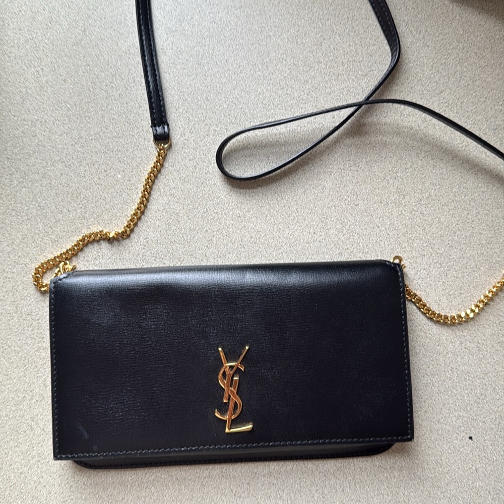 Yves Saint Laurent Black Leather Crossbody Bag